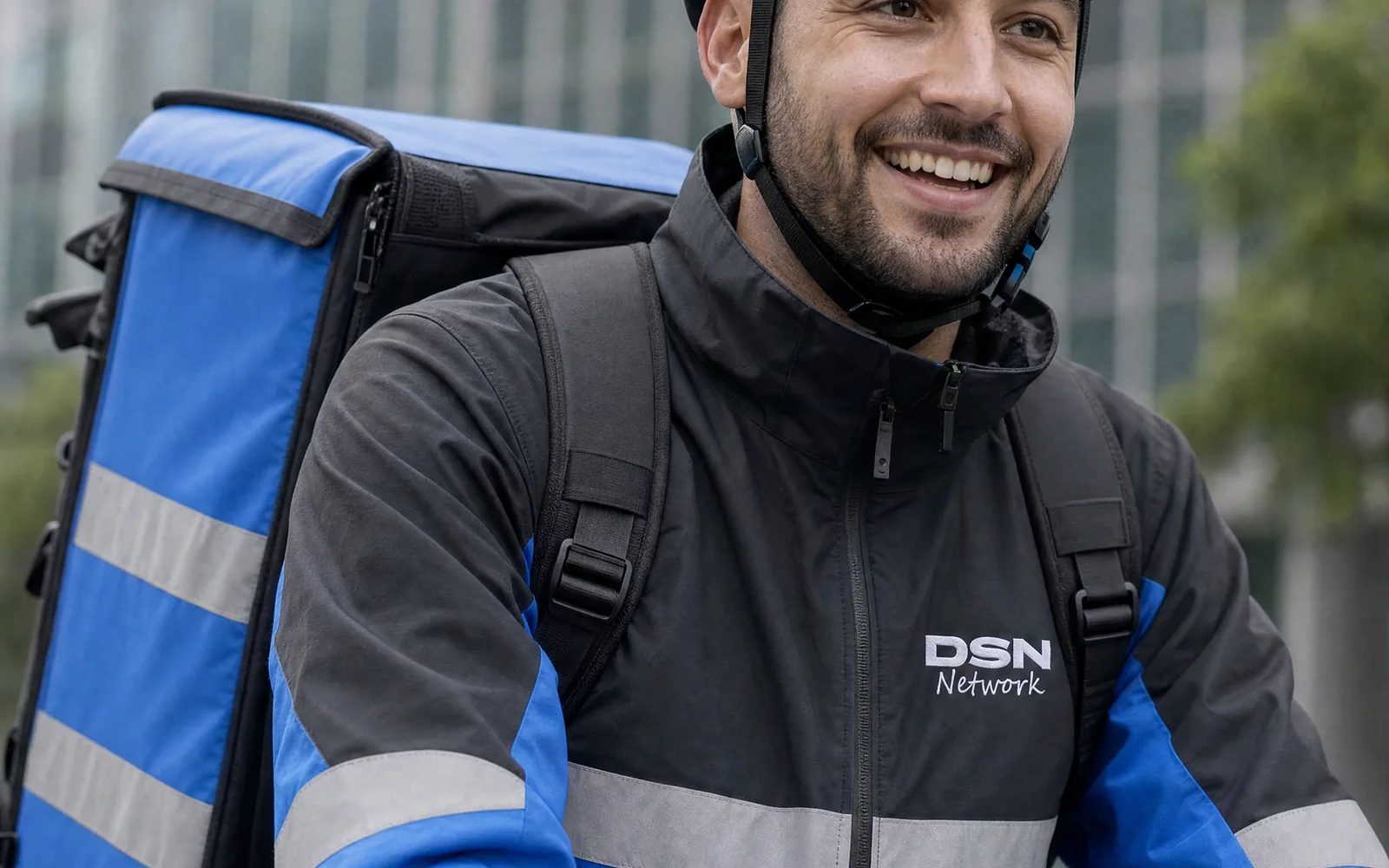 A DSN cycle courier working on a delivery route